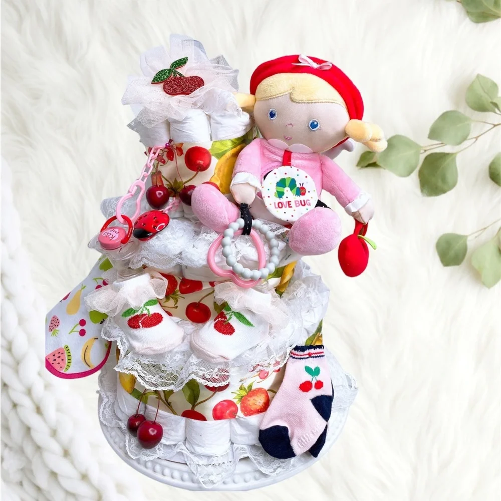 Fruit Cherry Diaper Cake, Fruit Theme